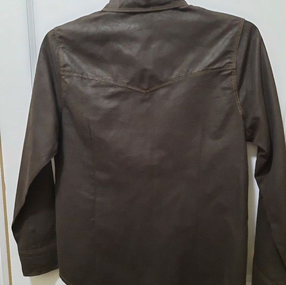 Legacy Falls For Women Large Brown Western Faux Suede Shirt Large - Picture 14 of 14